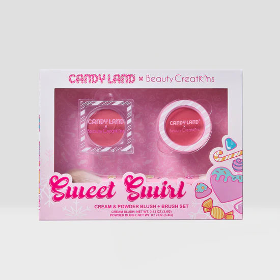 Candy Land x Beauty Creations Sweet Swirl Cream and Powder Blush & Brush Set